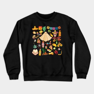 Mexico Travel Icons Crewneck Sweatshirt